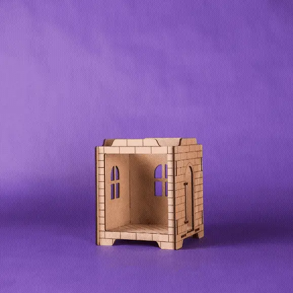 Byg, mal og dekorere!, Crateit Roomies - Wooden toy - Office & Balcony - The Cloud Office