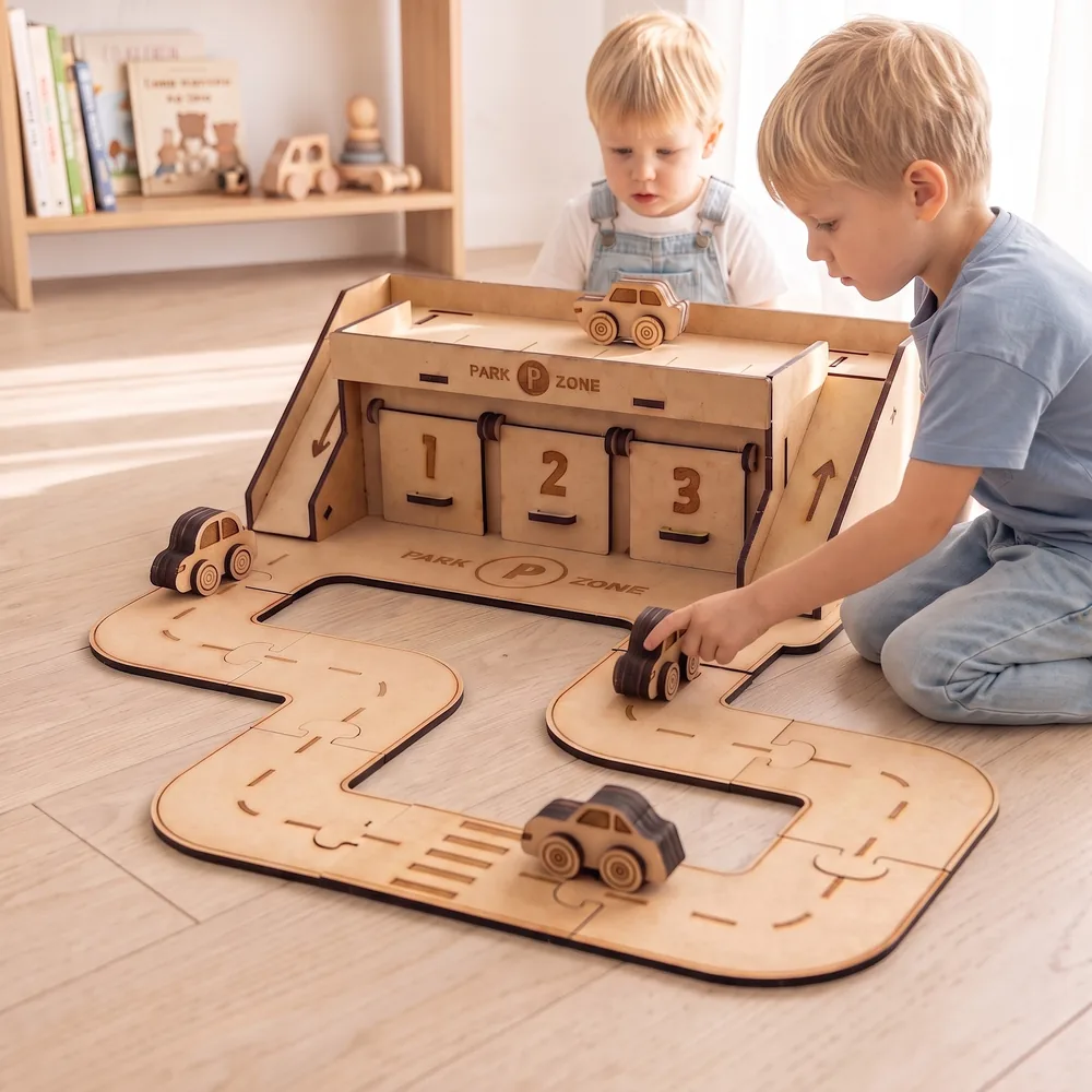 Crateit Town - Wooden toy - City Park Zone