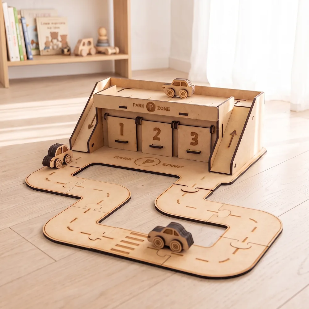 Crateit Town - Wooden toy - City Park Zone