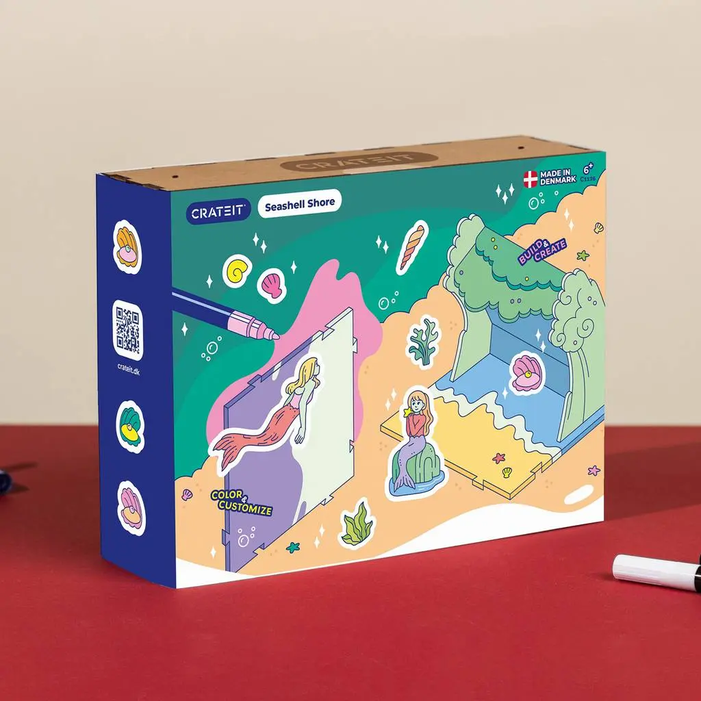 Crateit - The Little Mermaid - Wooden Toy - Seashell Shore