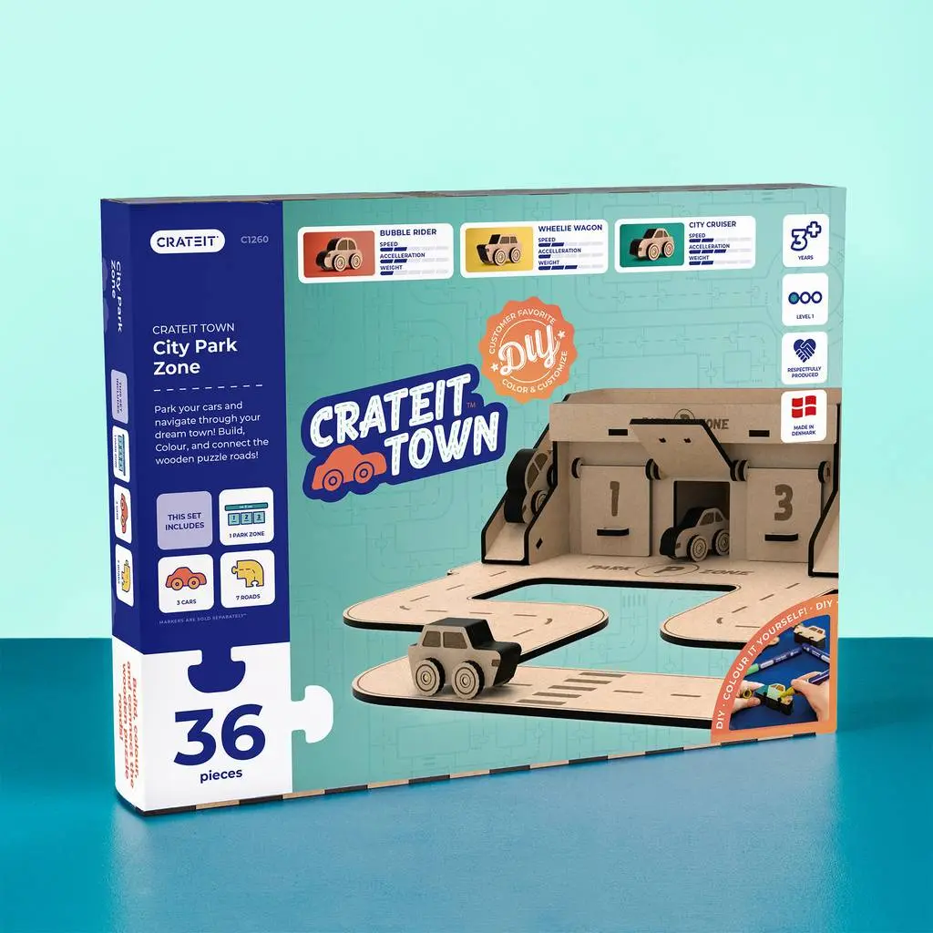 Crateit Town - Wooden toy - City Park Zone