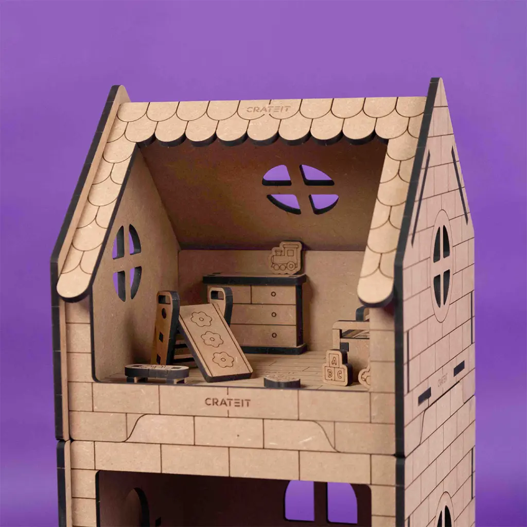 Crateit Roomies - Wooden toy - Bathroom & Bedroom - The Bubble Nest