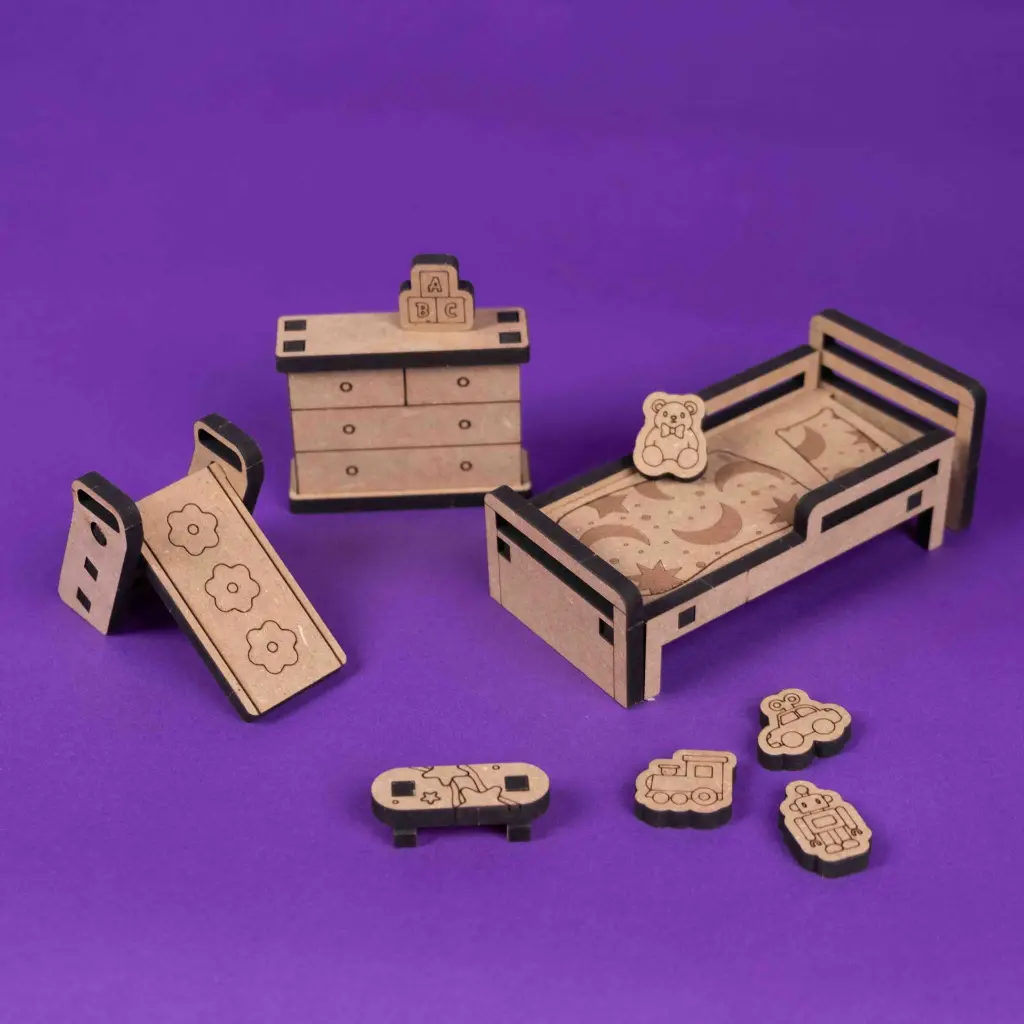 Crateit Roomies - Wooden toy - Bathroom & Bedroom - The Bubble Nest