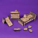 Crateit Roomies - Wooden toy - Bathroom & Bedroom - The Bubble Nest