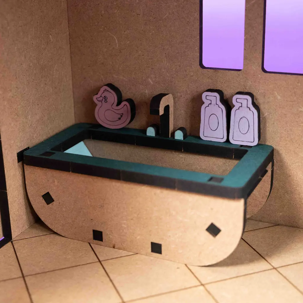 Crateit Roomies - Wooden toy - Bathroom & Bedroom - The Bubble Nest