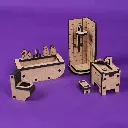 Crateit Roomies - Wooden toy - Bathroom & Bedroom - The Bubble Nest