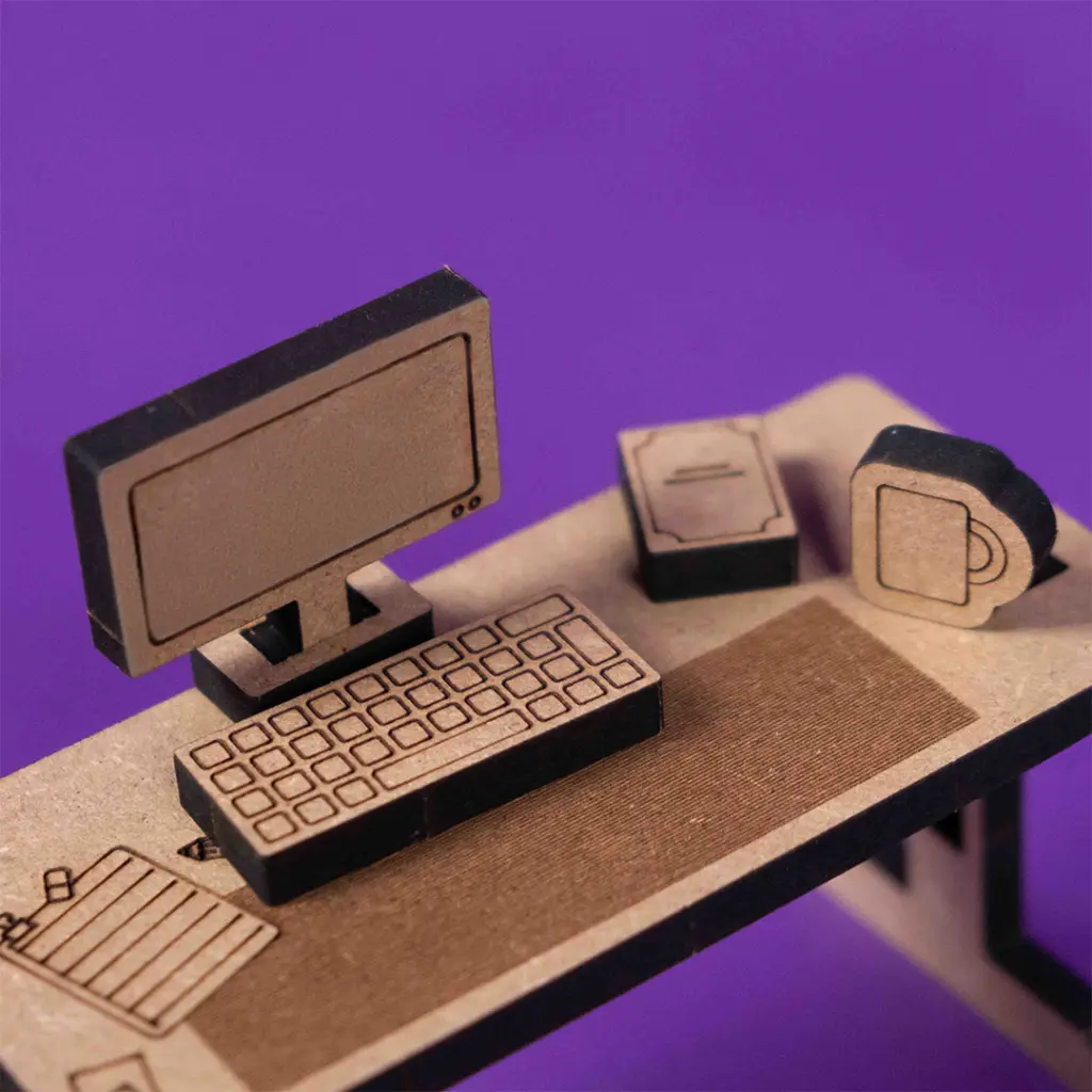 Crateit Roomies - Wooden toy - Office & Balcony - The Cloud Office