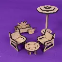 Crateit Roomies - Wooden toy - Office & Balcony - The Cloud Office