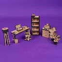 Crateit Roomies - Wooden toy - Office & Balcony - The Cloud Office