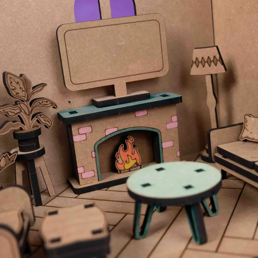 Crateit Roomies - Wooden toy - Living Room & Playroom - Couch & Crayons