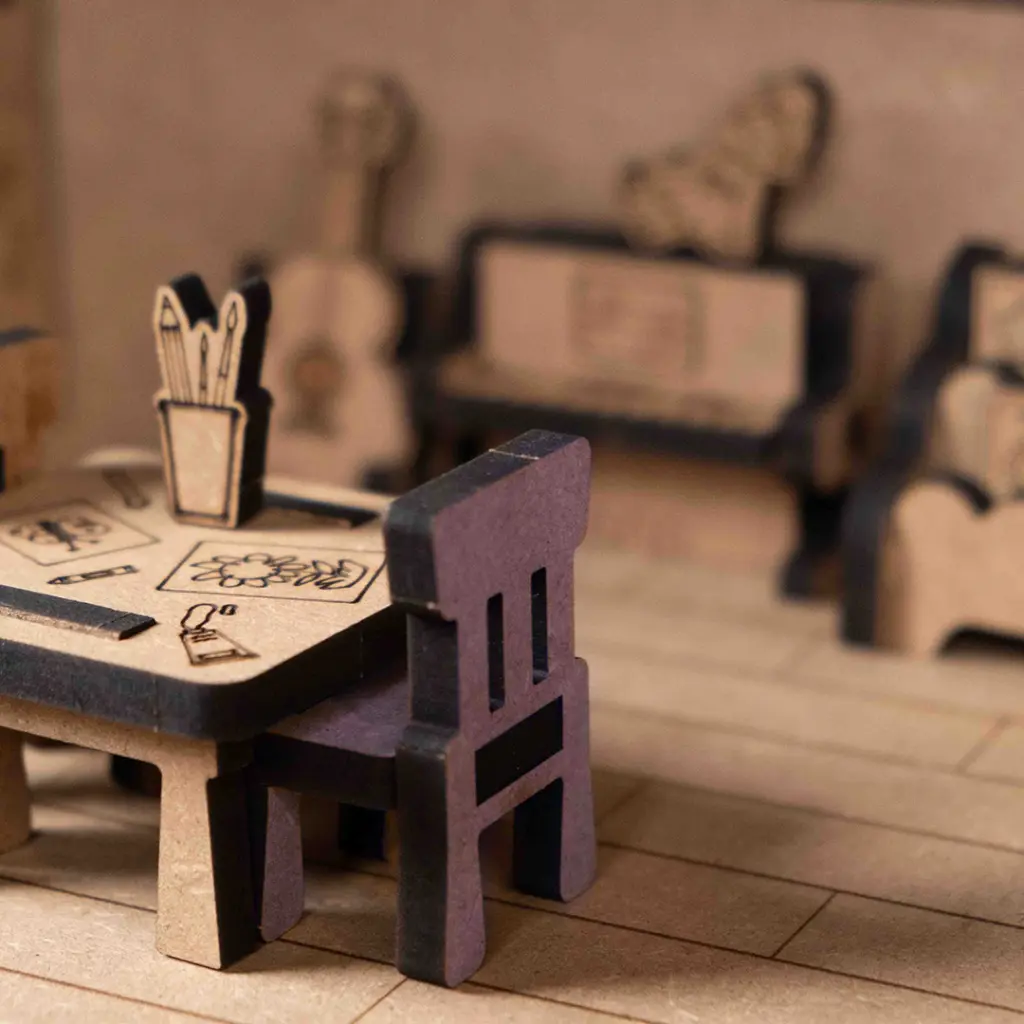 Crateit Roomies - Wooden toy - Living Room & Playroom - Couch & Crayons