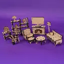 Crateit Roomies - Wooden toy - Living Room & Playroom - Couch & Crayons