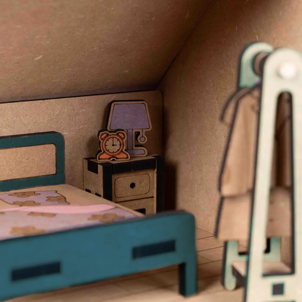 Crateit Roomies - Wooden toy - Kitchen & Bedroom - Breakfast in Bed