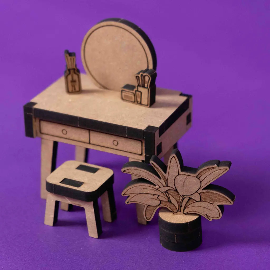 Crateit Roomies - Wooden toy - Kitchen & Bedroom - Breakfast in Bed