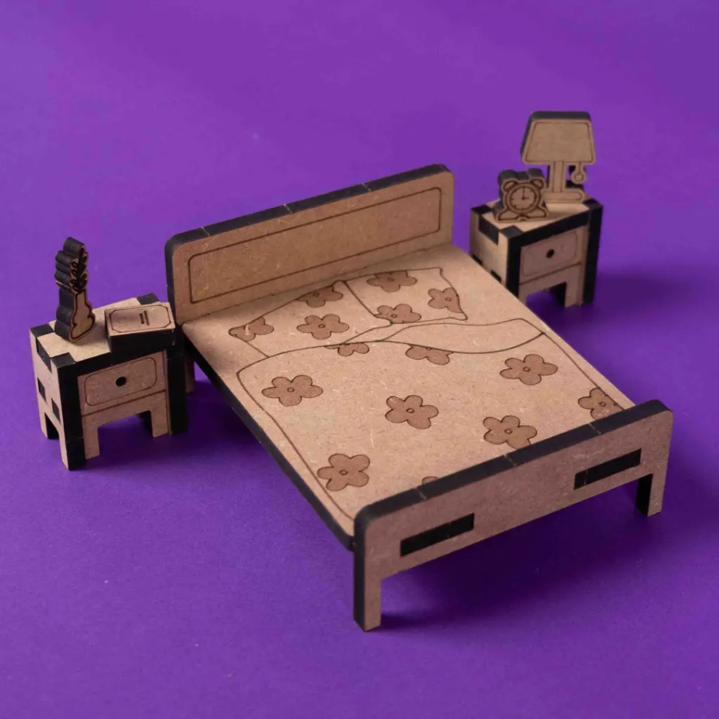 Crateit Roomies - Wooden toy - Kitchen & Bedroom - Breakfast in Bed