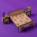 Crateit Roomies - Wooden toy - Kitchen & Bedroom - Breakfast in Bed