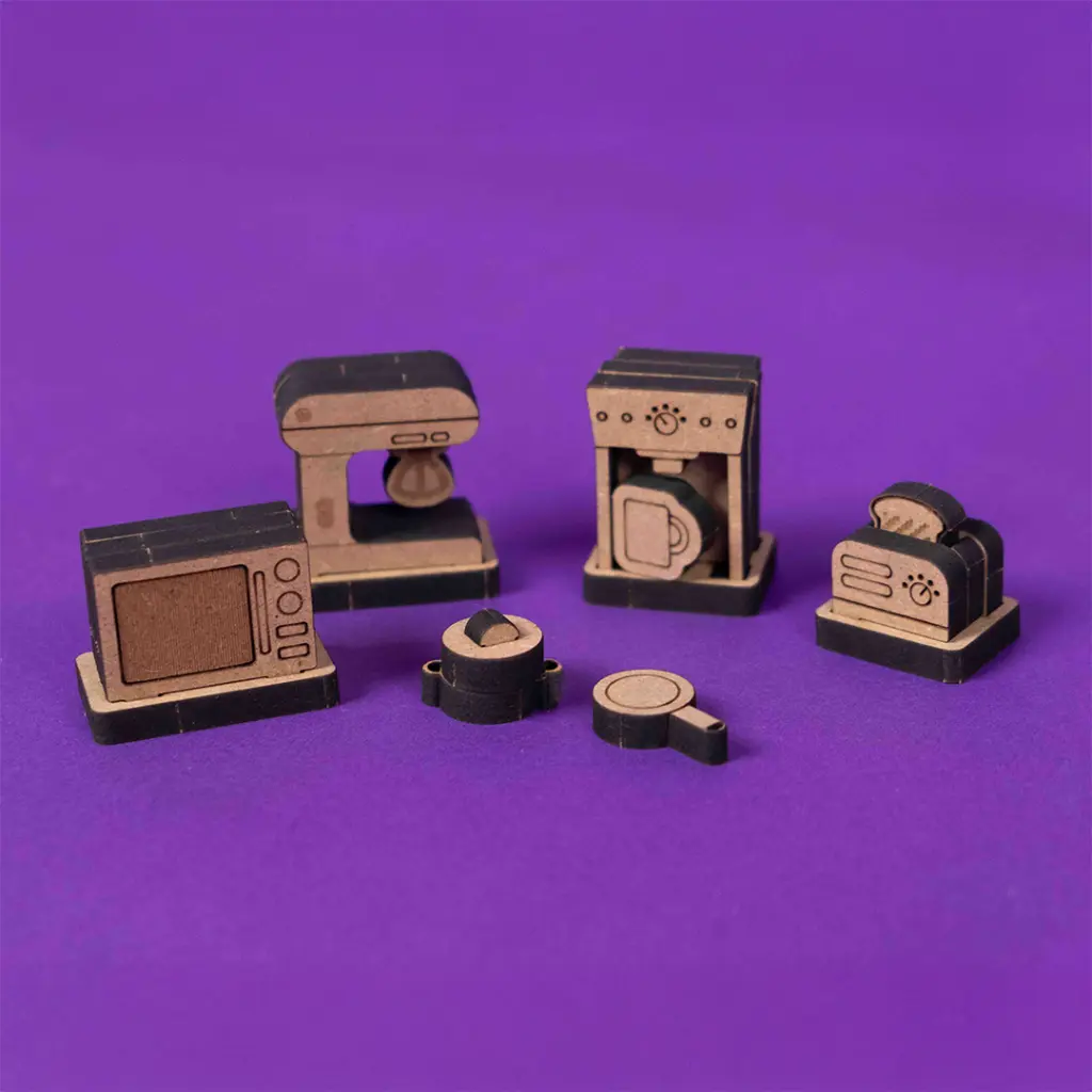 Crateit Roomies - Wooden toy - Kitchen & Bedroom - Breakfast in Bed