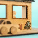 Crateit Town - Wooden toy - City Gas Station