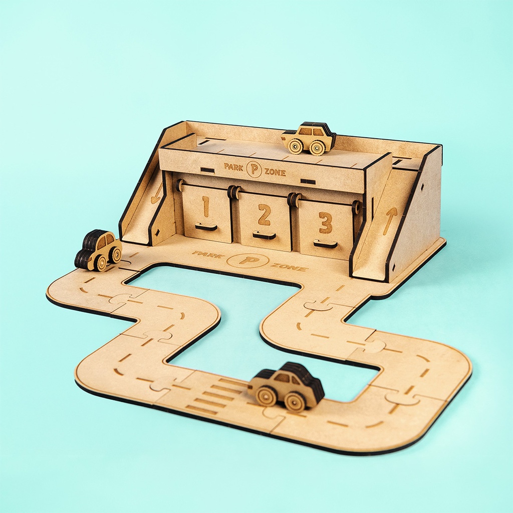 [C1260] Crateit Town - Wooden toy - City Park Zone