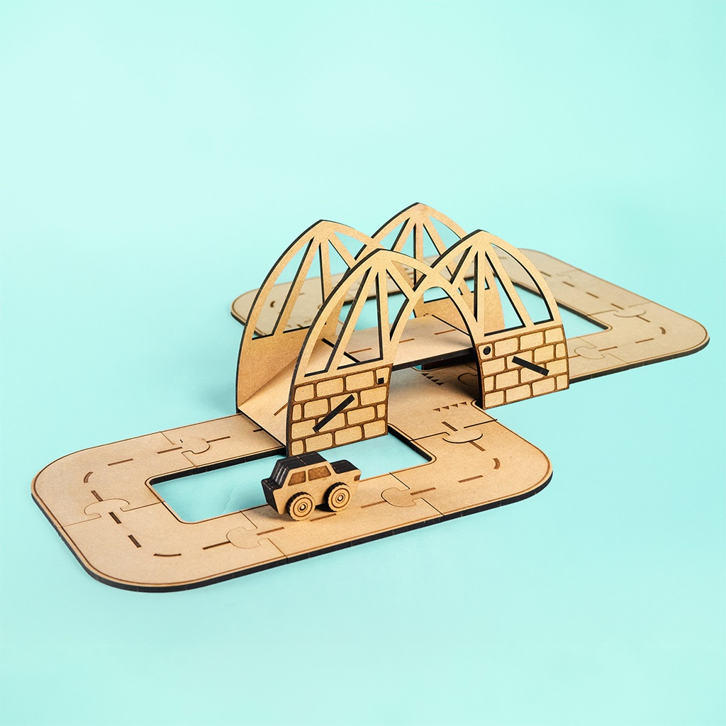 [C1240] Crateit Town - Wooden toy - Dreamy Drawbridge