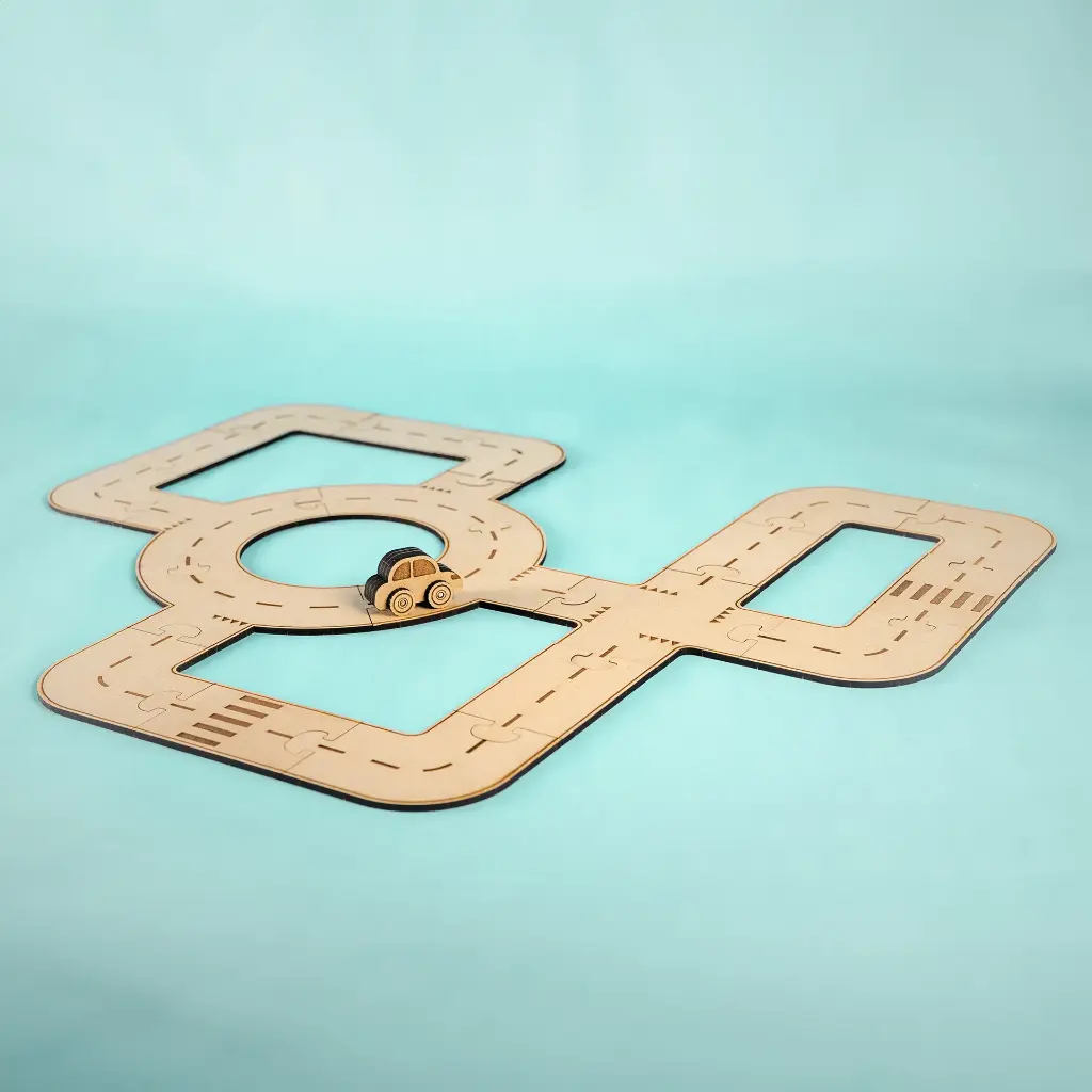 [C1242] Crateit Town - Wooden toy - Rule the Roundabout