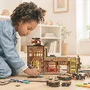 Crateit Town - Wooden toy - City Fire Station