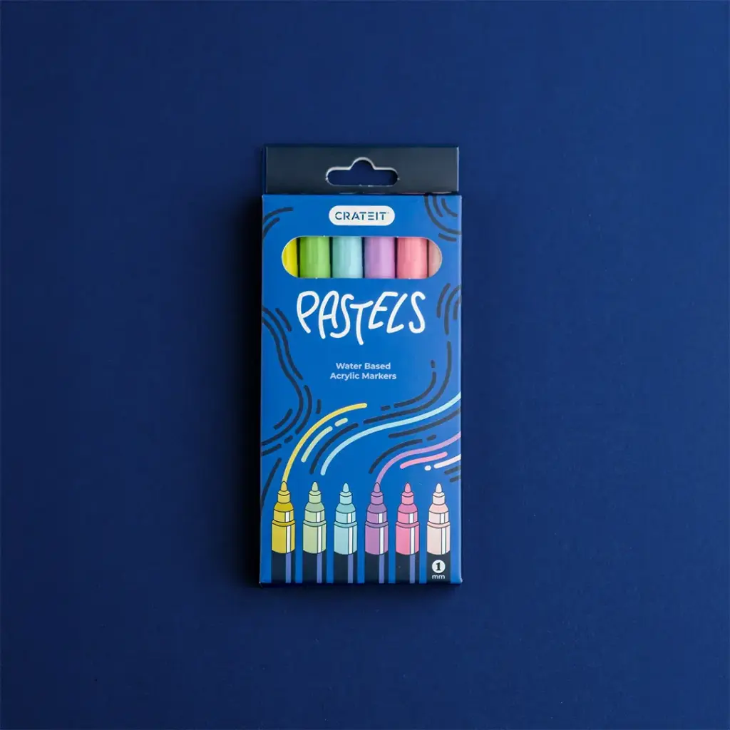 Crateit Pastel Markers - 1mm - 6 pcs.