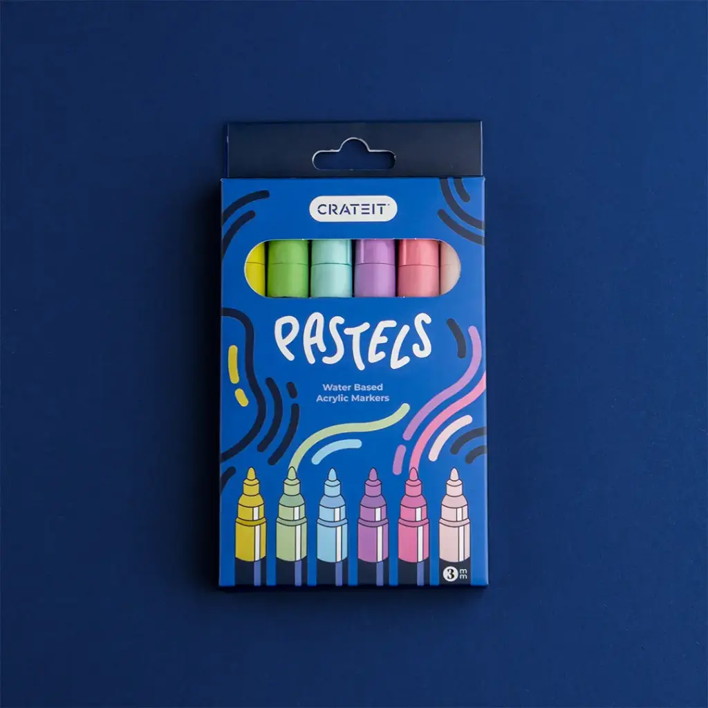 Crateit Pastel Markers - 3mm - 6 pcs.