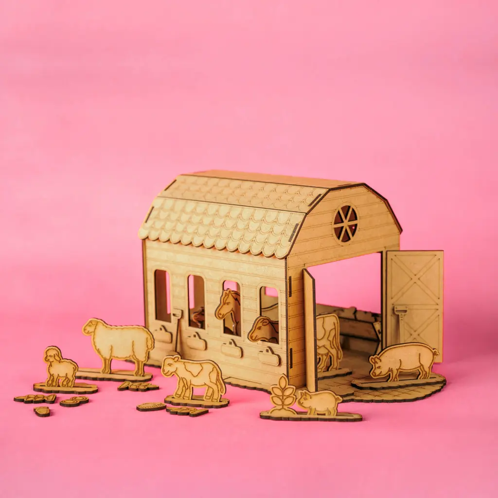 Crateit Craft - The Farm - Wooden toy - Barn Life